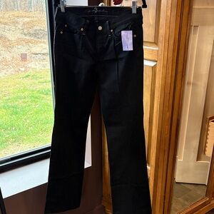 7 For All Mankind Black Straight Leg Jeans